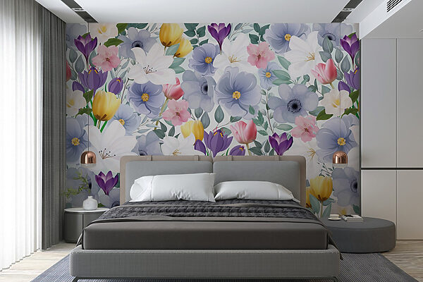 Groupe de fleurs avec feuilles Groupe de fleurs avec feuilles