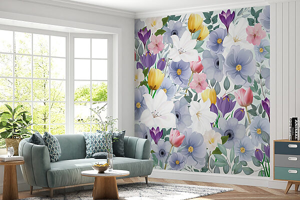 Groupe de fleurs avec feuilles Groupe de fleurs avec feuilles