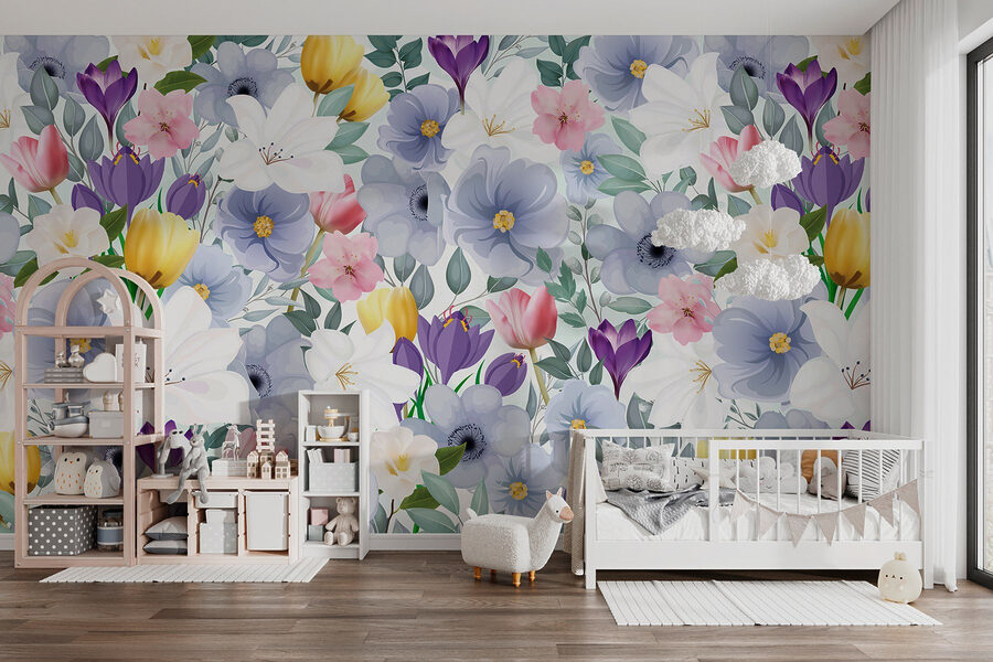 Groupe de fleurs avec feuilles Groupe de fleurs avec feuilles