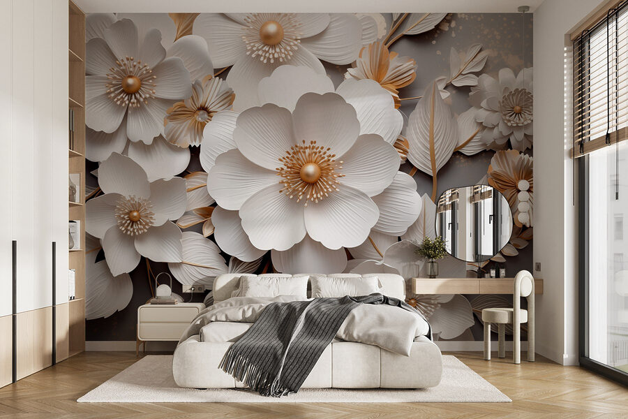 Fleurs en papier élégantes dans des tons doux