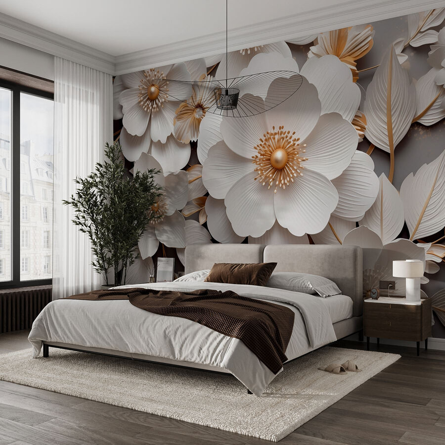 Fleurs en papier élégantes dans des tons doux