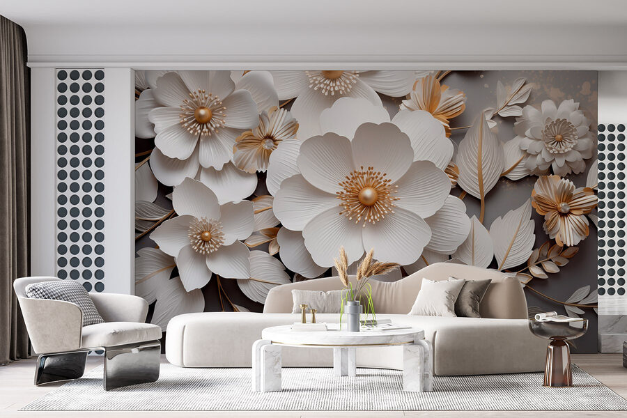 Fleurs en papier élégantes dans des tons doux