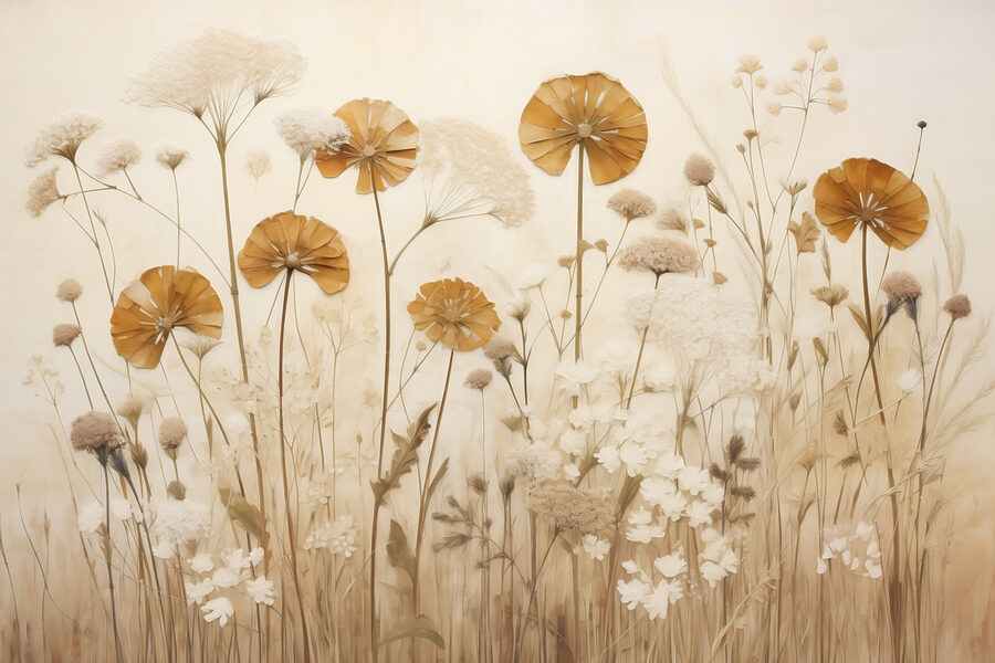 Fleurs délicates dans des teintes douces.