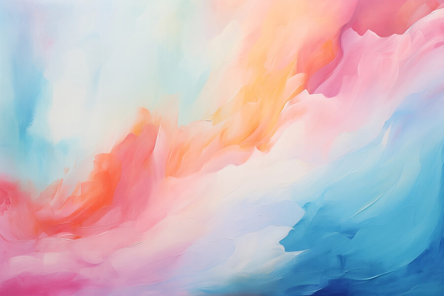 Peinture colorée de nuages