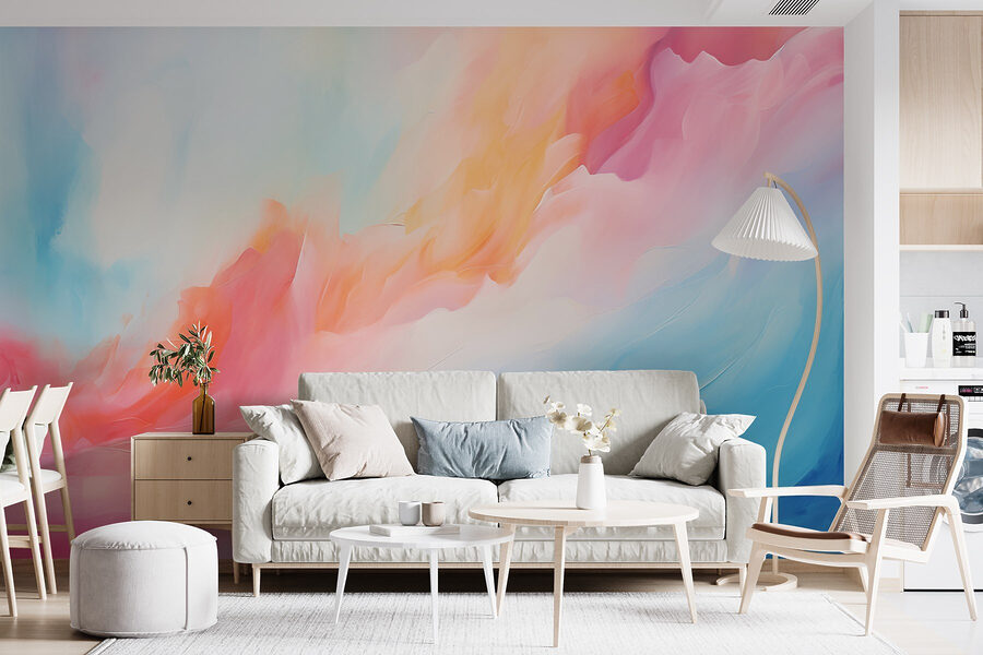 Peinture colorée de nuages