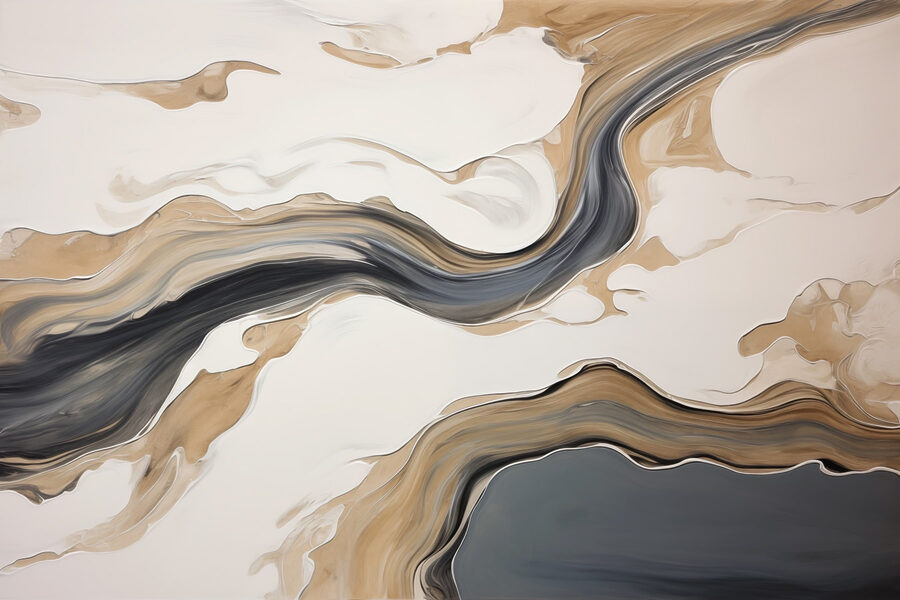 Tourbillons blancs et noirs sur une surface blanche