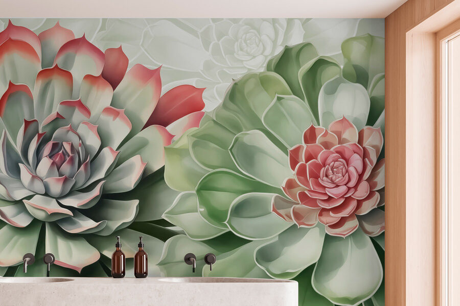 Papier peint Succulentes dans des tons doux – Image 2