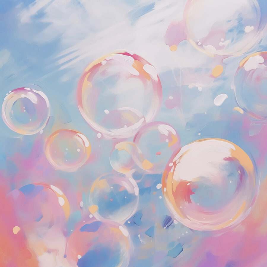 Groupe de bulles dans l'air