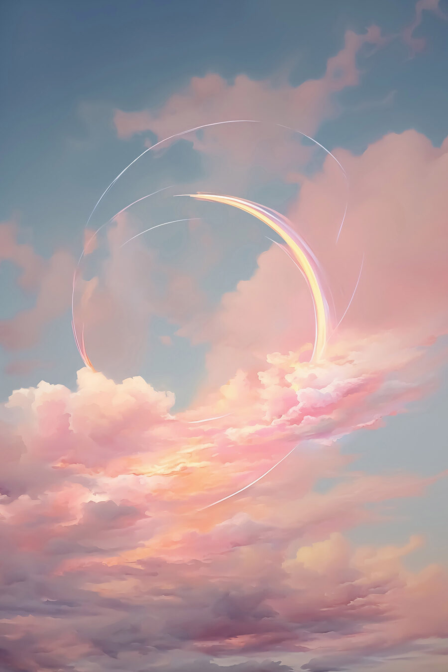Nuages roses dans le ciel
