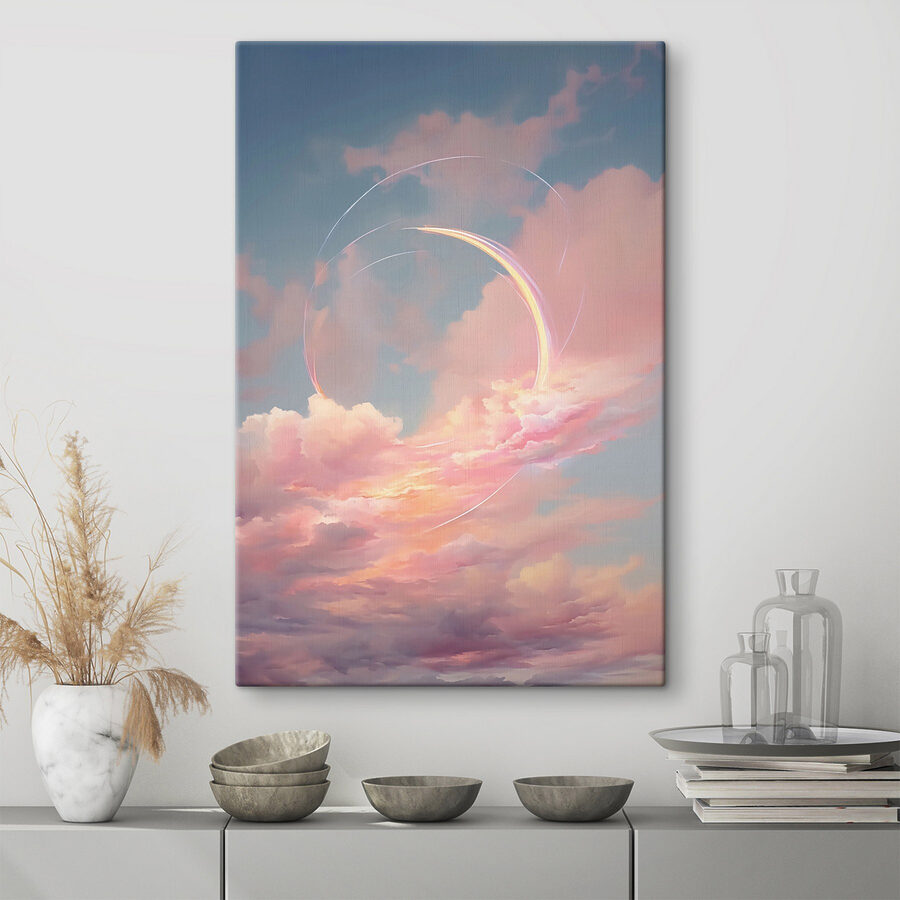Nuages roses dans le ciel