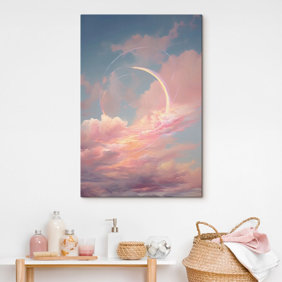 Nuages roses dans le ciel