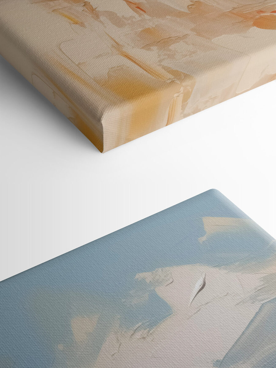 Peinture d'une plage et de l'eau