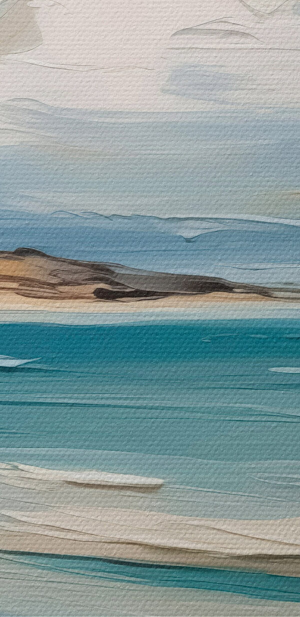 Peinture d'une plage et de l'eau Peinture d'une plage et de l'eau