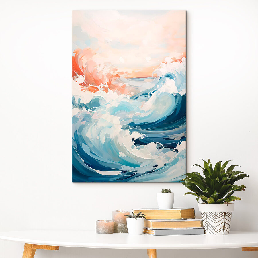 Peinture de vagues dans l'océan