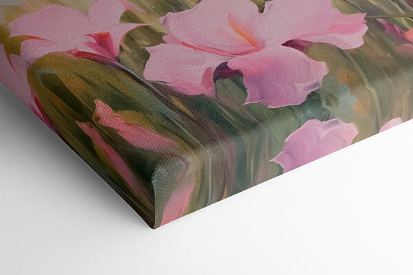 Peinture de fleurs roses dans un champ Peinture de fleurs roses dans un champ