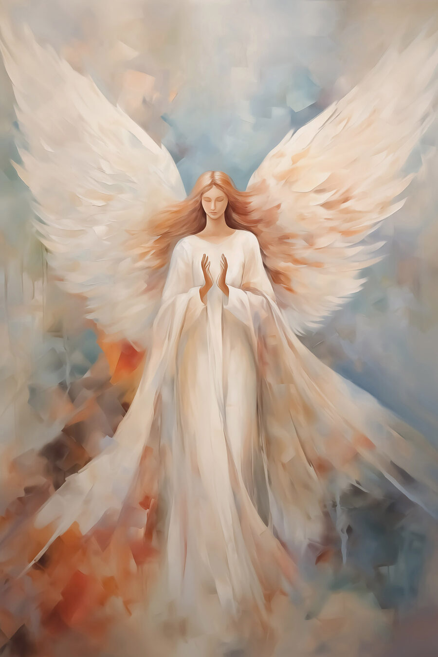 Peinture d'une femme avec des ailes