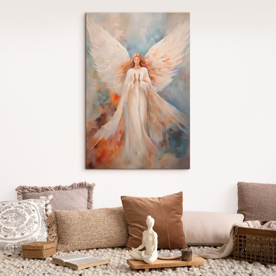 Peinture d'une femme avec des ailes