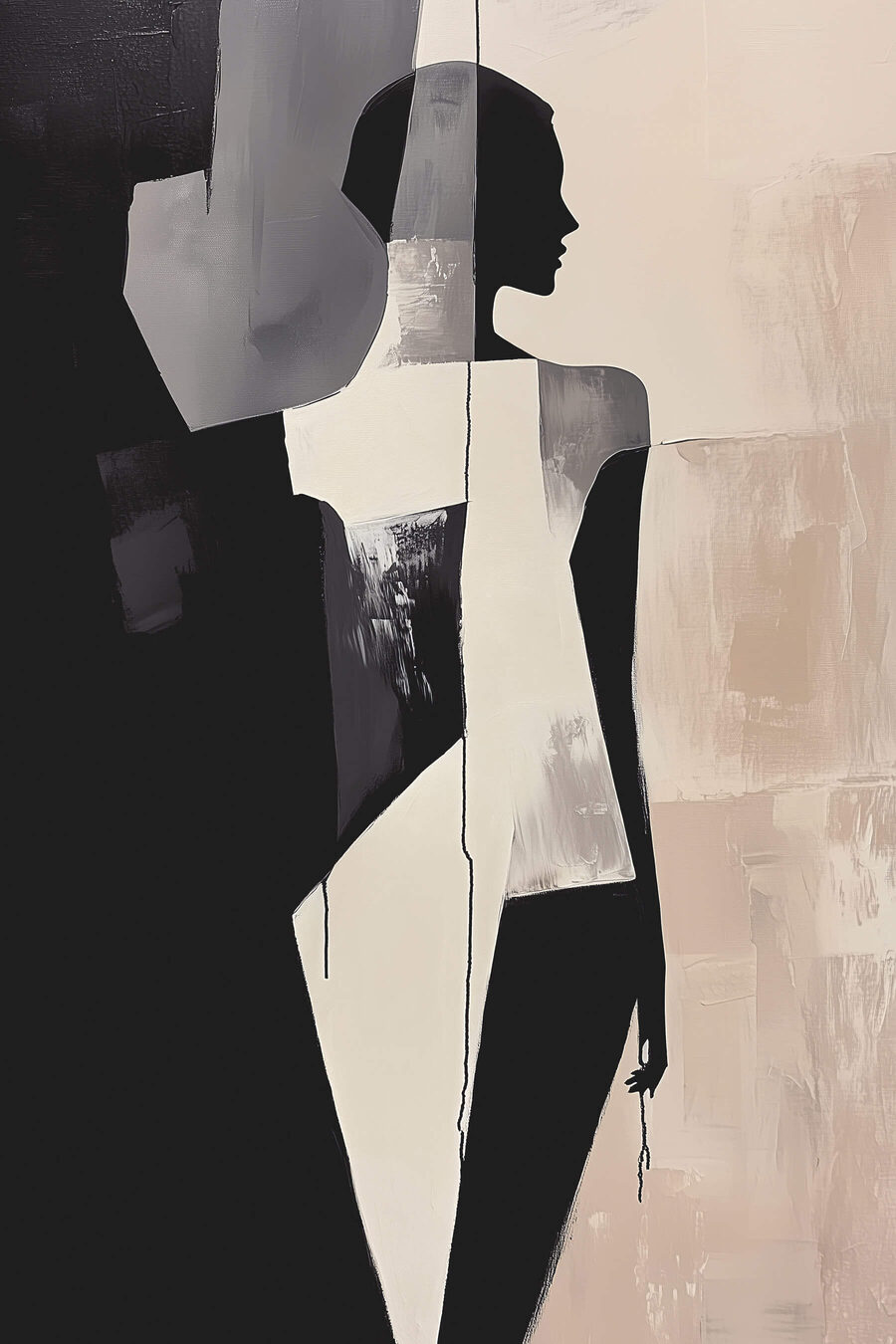 Visage de femme dans une robe blanche