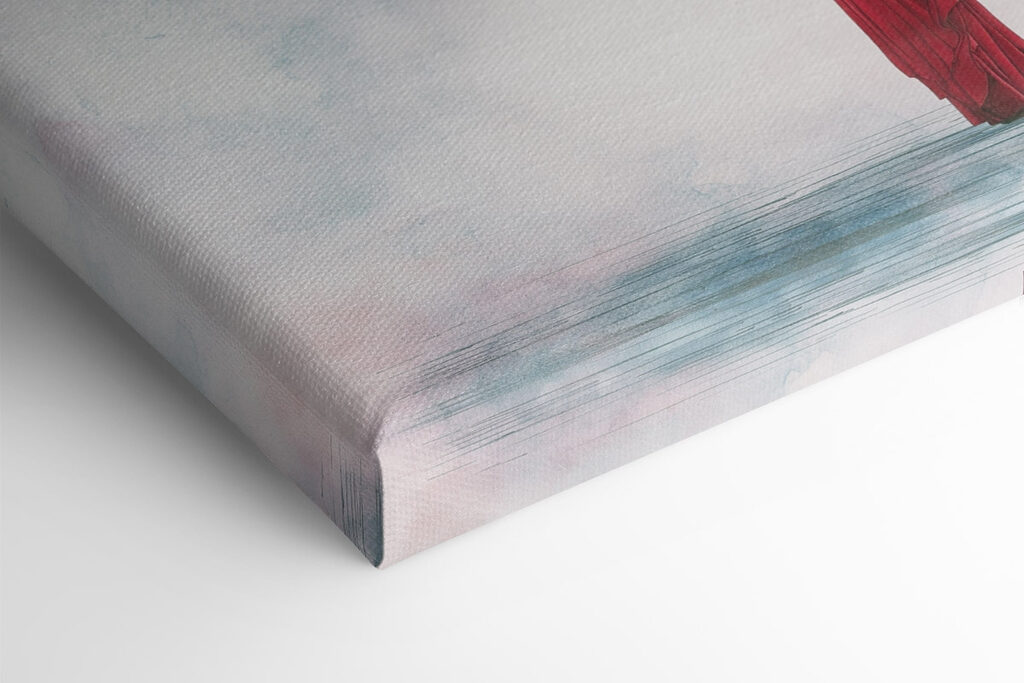 Man standing in front of a large face