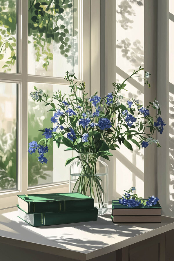 Vase de fleurs devant une fenêtre Vase de fleurs devant une fenêtre