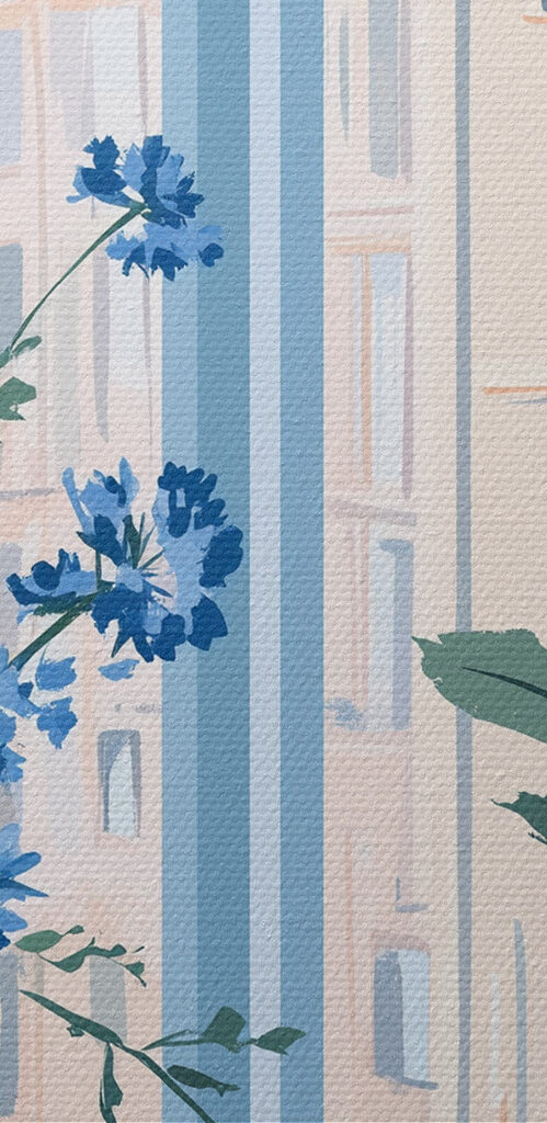 Window with flowers and candles Window with flowers and candles