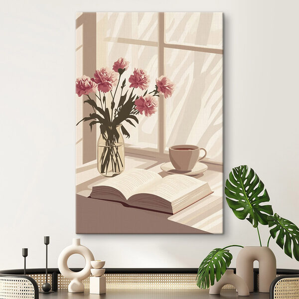Livre et vase de fleurs Livre et vase de fleurs
