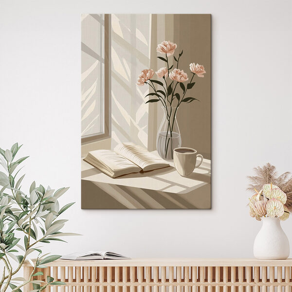 Livre et vase avec des fleurs Livre et vase avec des fleurs