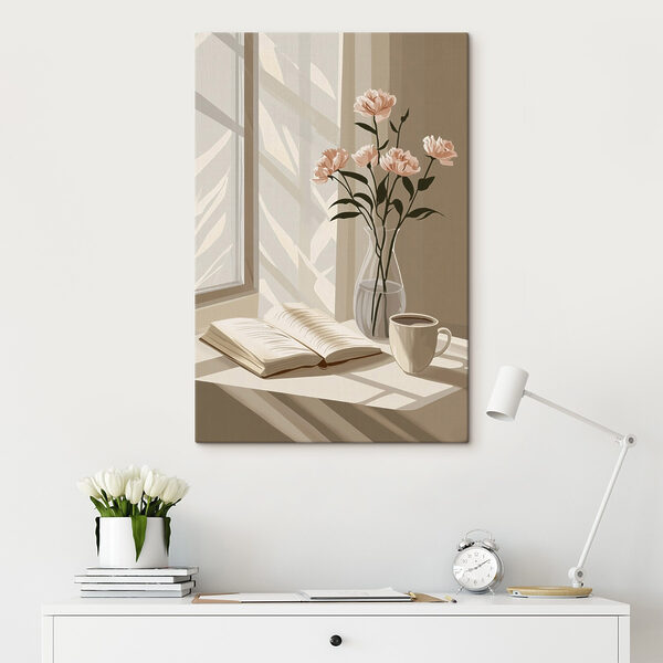 Livre et vase avec des fleurs Livre et vase avec des fleurs