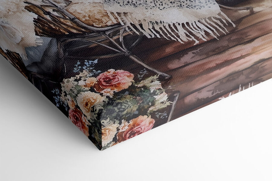 Tableaux Peinture de moutons sous un porche – Image 4