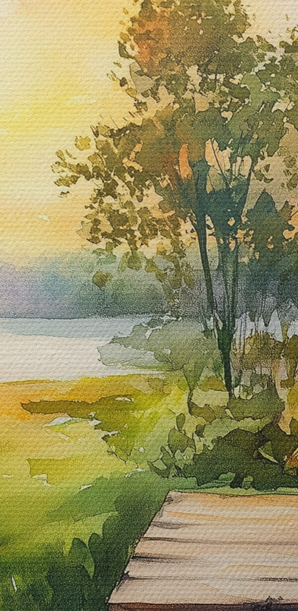 Aquarelle d'une maison avec des fleurs sur une table Aquarelle d'une maison avec des fleurs sur une table