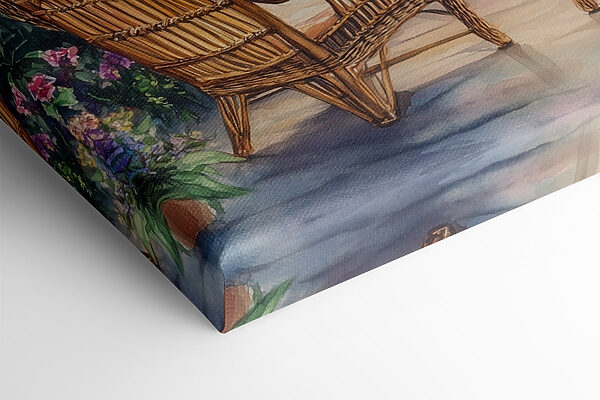 Peinture de chaises et d'un lac Peinture de chaises et d'un lac
