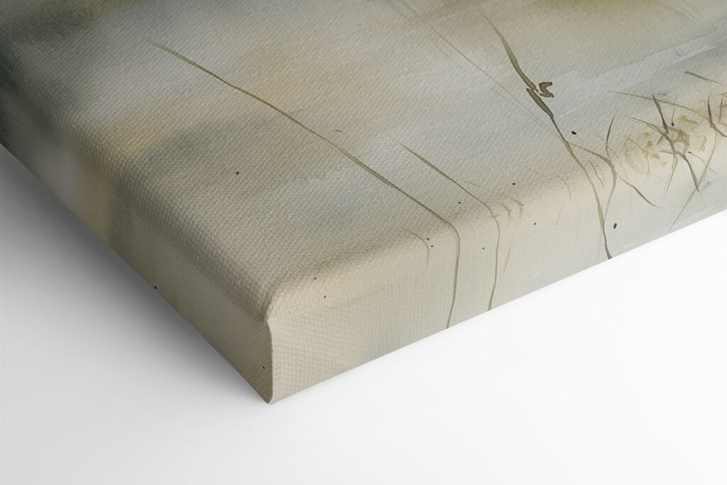 Watercolor painting of geese in a pond