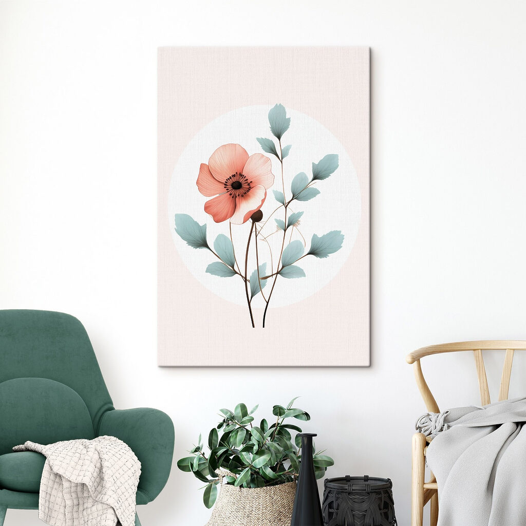 Flower with leaves on a stem