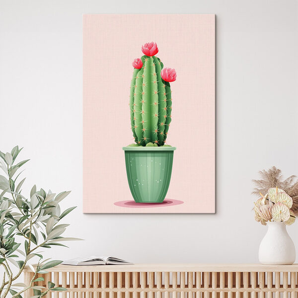 Cactus avec fleurs dans un pot Cactus avec fleurs dans un pot