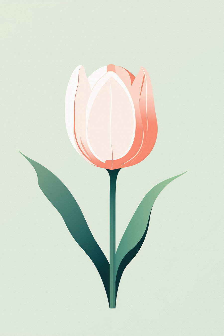 Fleur rose avec feuilles vertes