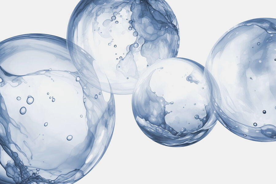 Groupe de bulles avec des bulles dans l'air Groupe de bulles avec des bulles dans l'air