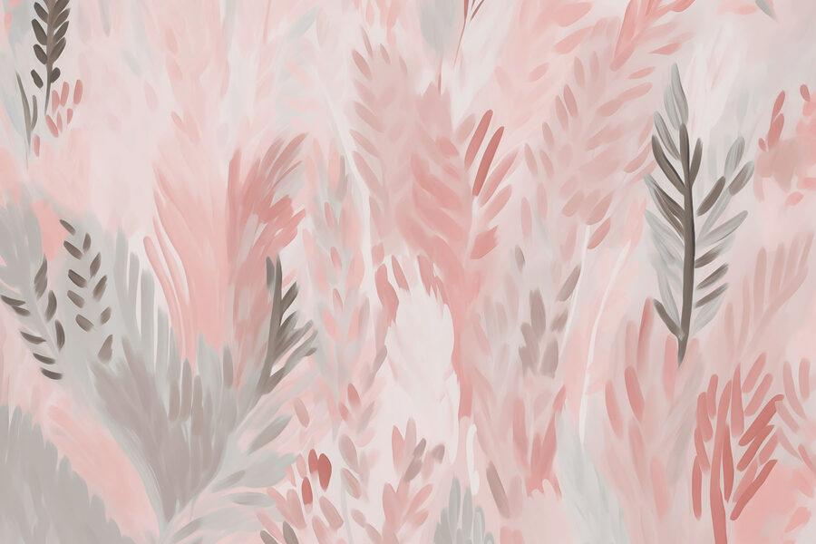 Feuilles roses et grises