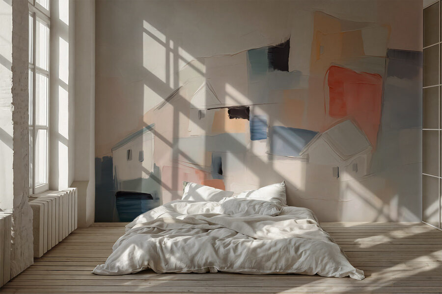 Peinture des maisons en différentes couleurs