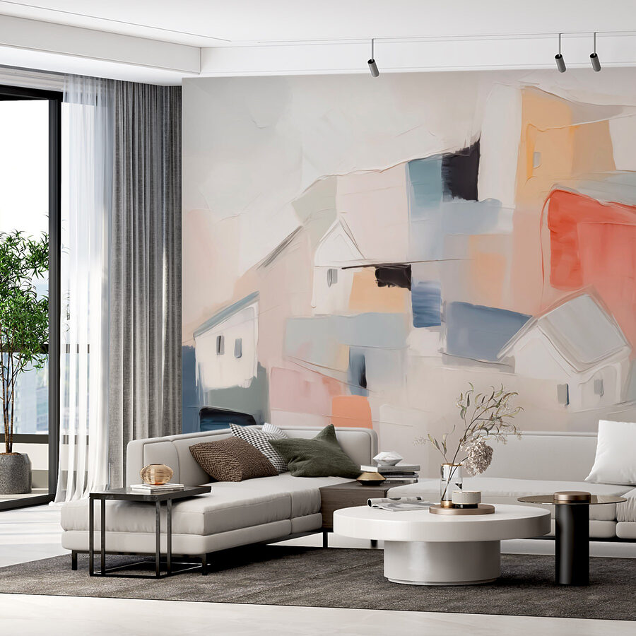 Peinture des maisons en différentes couleurs