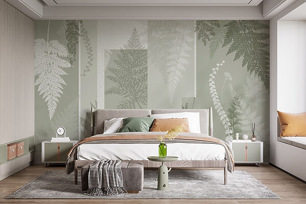 Motifs naturels dans des tons verts doux Motifs naturels dans des tons verts doux