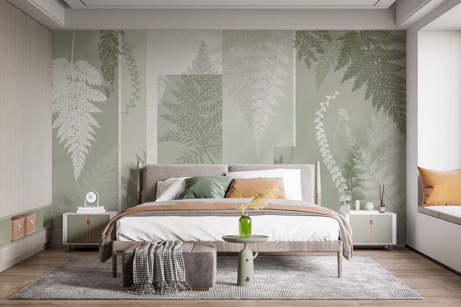 Motifs naturels dans des tons verts doux Motifs naturels dans des tons verts doux