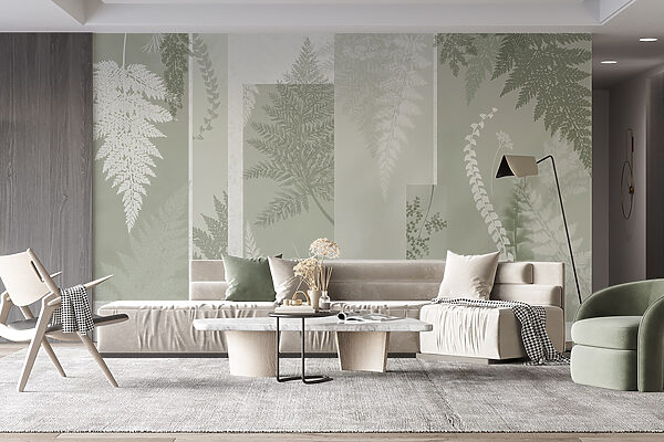 Motifs naturels dans des tons verts doux Motifs naturels dans des tons verts doux