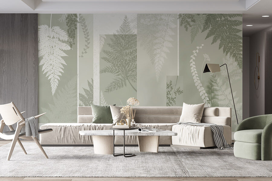 Motifs naturels dans des tons verts doux Motifs naturels dans des tons verts doux