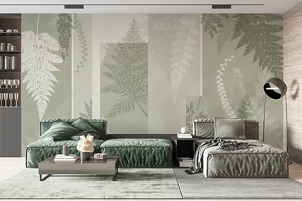 Motifs naturels dans des tons verts doux Motifs naturels dans des tons verts doux
