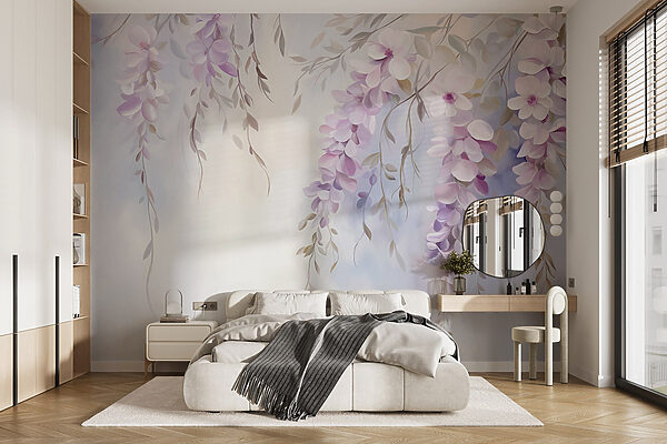 Peinture de fleurs sur une branche Peinture de fleurs sur une branche