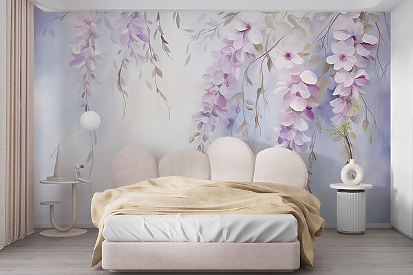 Peinture de fleurs sur une branche Peinture de fleurs sur une branche