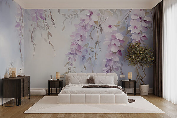 Peinture de fleurs sur une branche Peinture de fleurs sur une branche