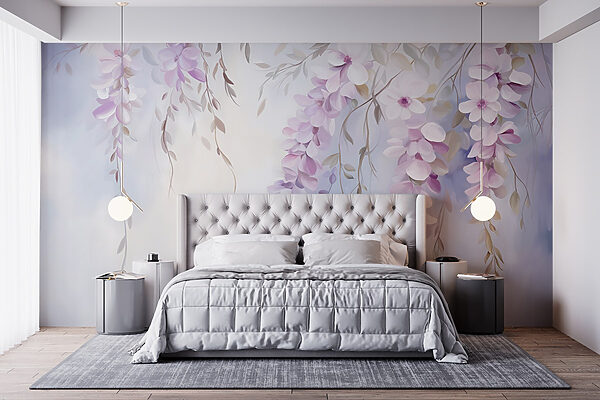 Peinture de fleurs sur une branche Peinture de fleurs sur une branche