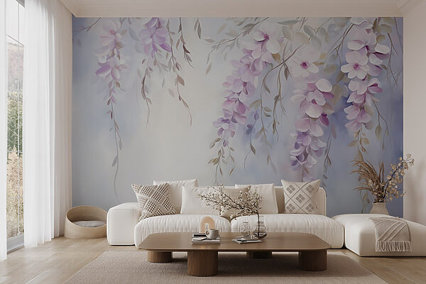 Peinture de fleurs sur une branche Peinture de fleurs sur une branche
