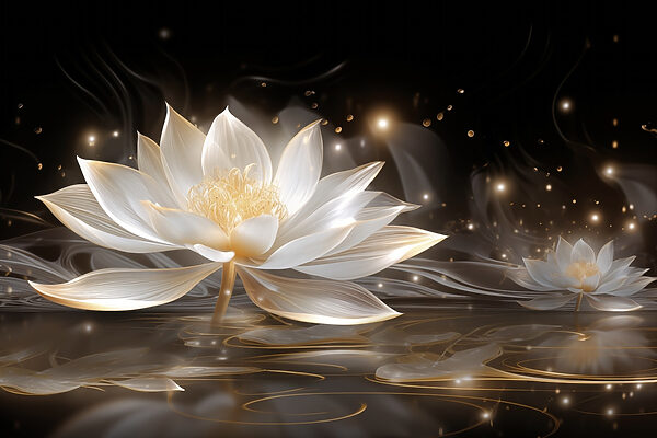 Fleur blanche dans l'eau Fleur blanche dans l'eau